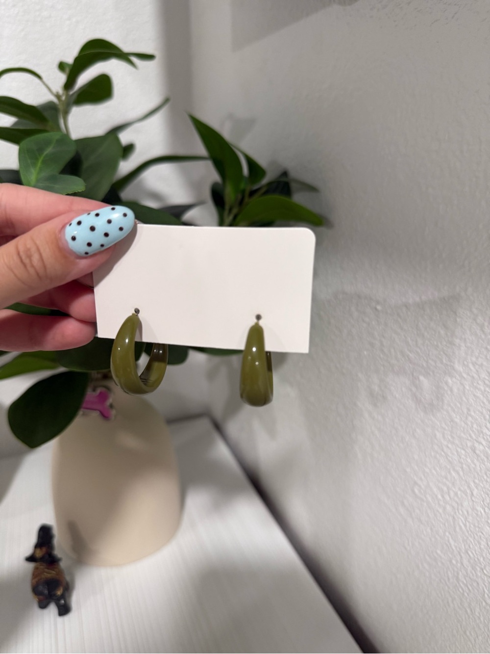 Amazon Olive Green Hoop Earrings